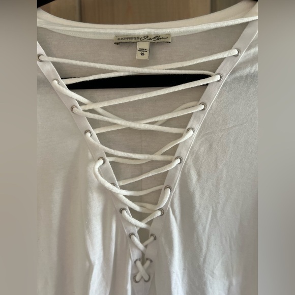 LIKE NEW Express One Eleven Laced Neck Tee - Picture 4 of 4